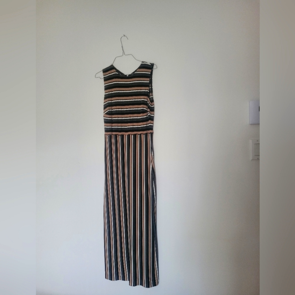 Striped Sleeveless Maxi Dress